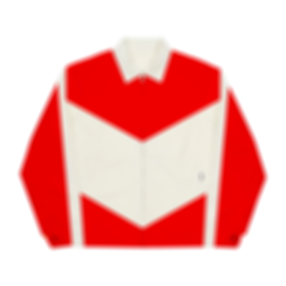 Men's Retro Chevron Leather Jacket – Red & White, Goes Live Soon