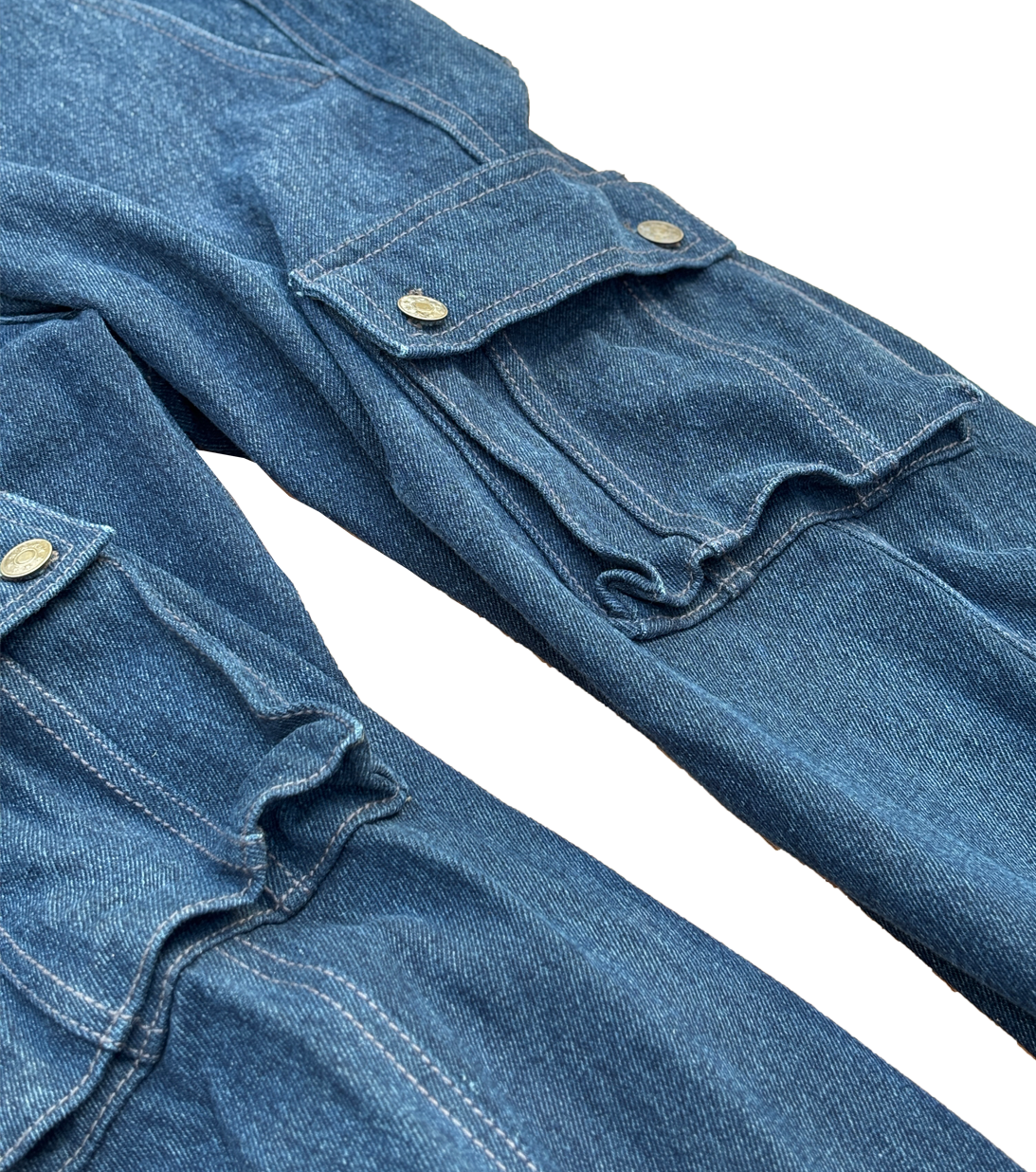 Sailor Dark Blue Six Pockets Denim Cargo Pants