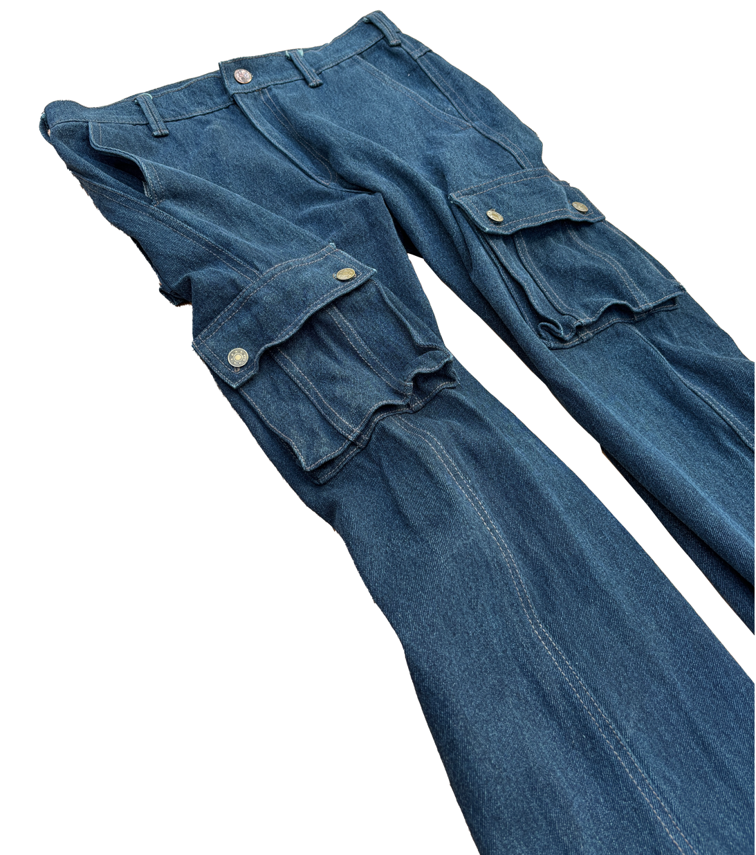 Sailor Dark Blue Six Pockets Denim Cargo Pants